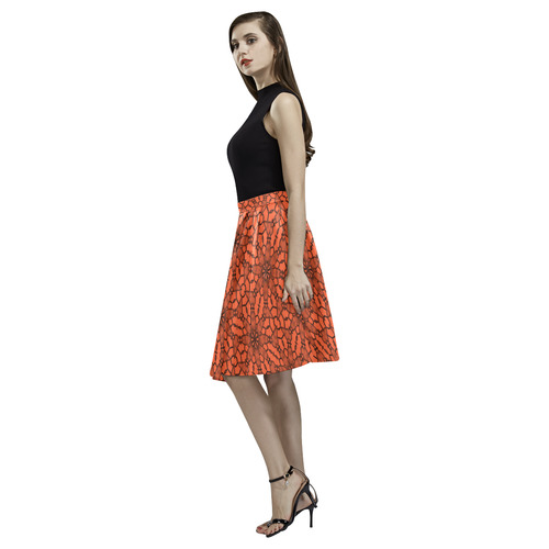 Flame Lace Melete Pleated Midi Skirt (Model D15)