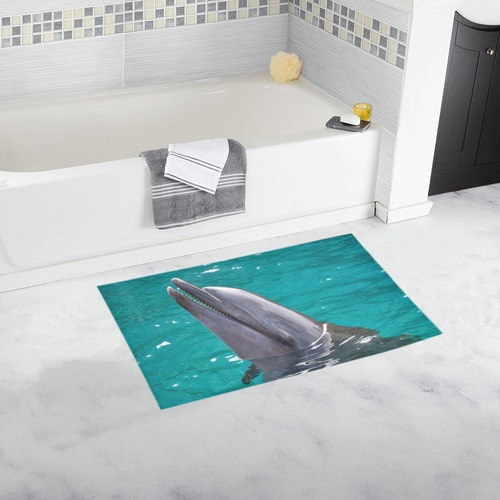 Aqua Dolphin Bath Rug 16''x 28''