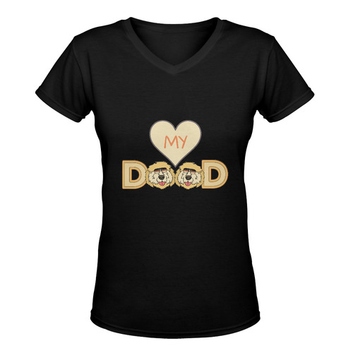 Love My DOOD Women's Deep V-neck T-shirt (Model T19)