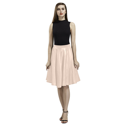 Linen Melete Pleated Midi Skirt (Model D15)