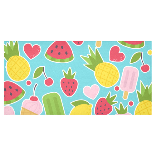 Summer Fruit Hearts Ice Cream Cotton Linen Tablecloth 60"x120"