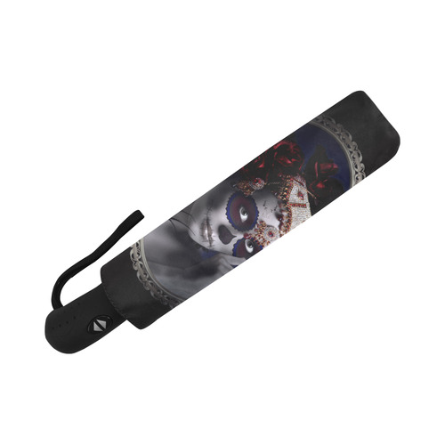 Sugarskull Girl with Spider Auto-Foldable Umbrella (Model U04)