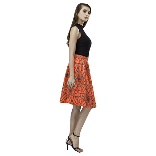 Flame Lace Melete Pleated Midi Skirt (Model D15)