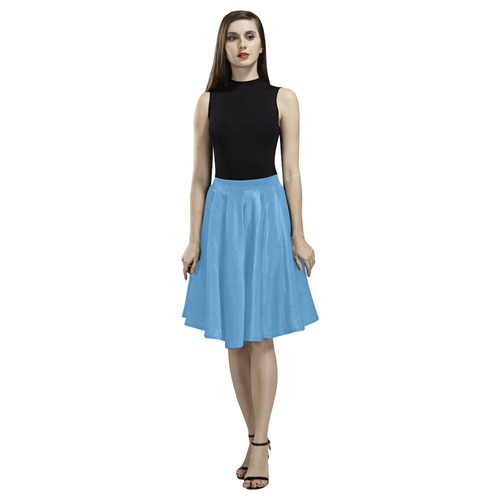 Azure Blue Melete Pleated Midi Skirt (Model D15)