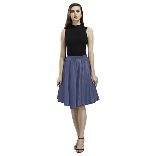 Blueberry Melete Pleated Midi Skirt (Model D15)