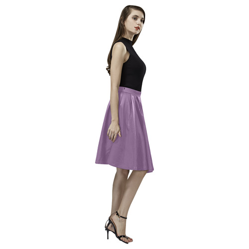 Crushed Grape Melete Pleated Midi Skirt (Model D15)