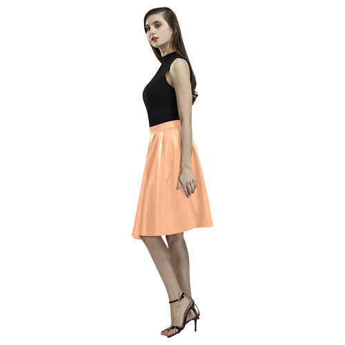 Peach Cobbler Melete Pleated Midi Skirt (Model D15)