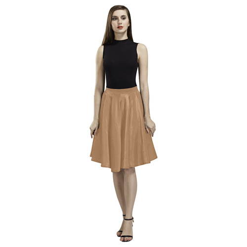 Brown Sugar Melete Pleated Midi Skirt (Model D15)