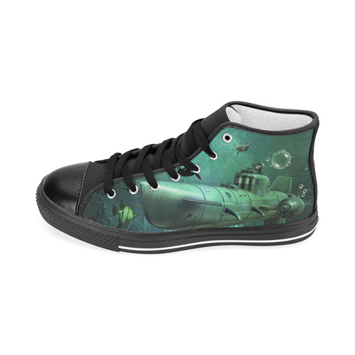 Awesome submarine with orca Men’s Classic High Top Canvas Shoes (Model 017)