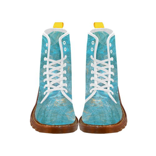 Frozen Ice Blue Fractal Martin Boots For Women Model 1203H
