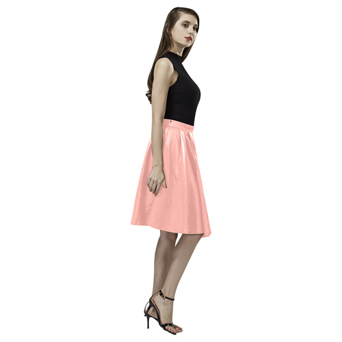 Apricot Blush Melete Pleated Midi Skirt (Model D15)
