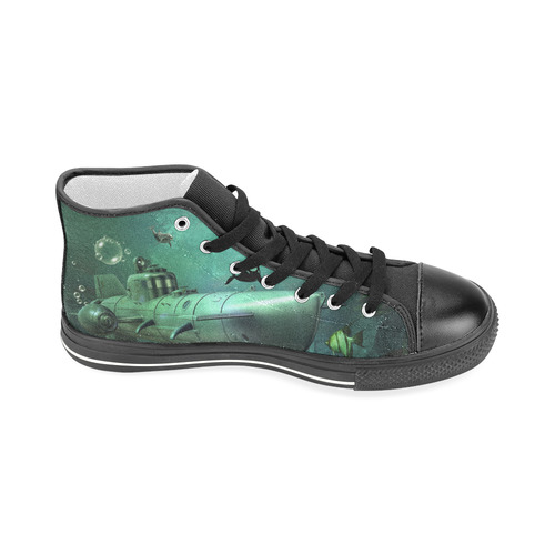 Awesome submarine with orca Men’s Classic High Top Canvas Shoes (Model 017)