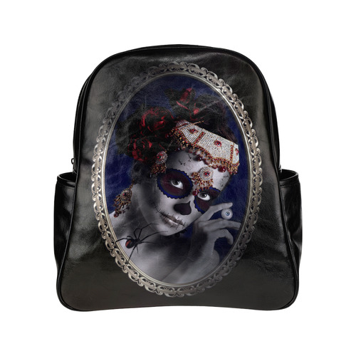 Sugarskullgirl with Spider Multi-Pockets Backpack (Model 1636)