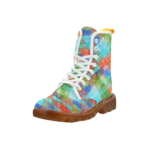 Funny Colorful Check Martin Boots For Women Model 1203H