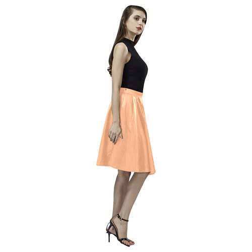 Peach Cobbler Melete Pleated Midi Skirt (Model D15)