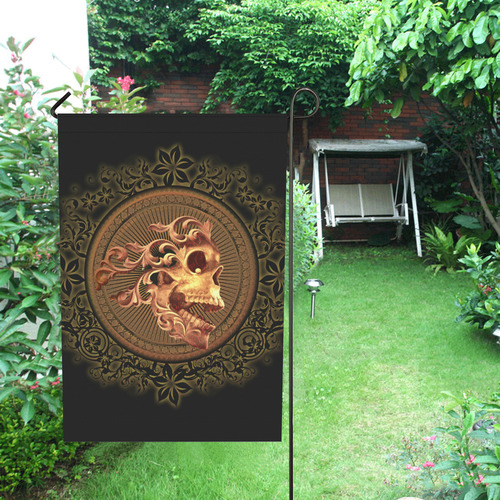 Amazing skull with floral elements Garden Flag 28''x40'' （Without Flagpole）
