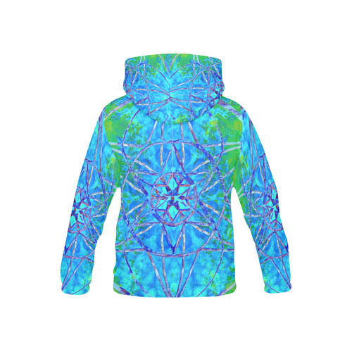 protection in nature colors-teal, blue and green All Over Print Hoodie for Kid (USA Size) (Model H13)