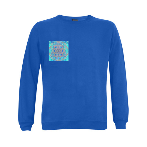 protection in blue harmony blue Gildan Crewneck Sweatshirt(NEW) (Model H01)