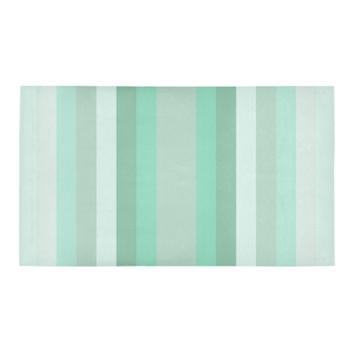 Vertical Mint Green Gradient Stripes Bath Rug 16''x 28''