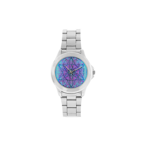 protection through an indigo wave Unisex Stainless Steel Watch(Model 103)