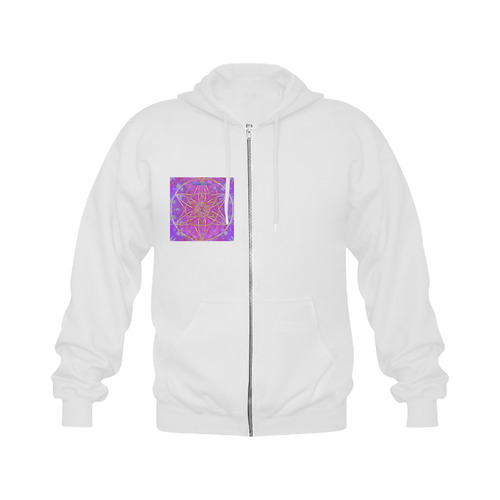 protection in purple colors Gildan Full Zip Hooded Sweatshirt (Model H02)