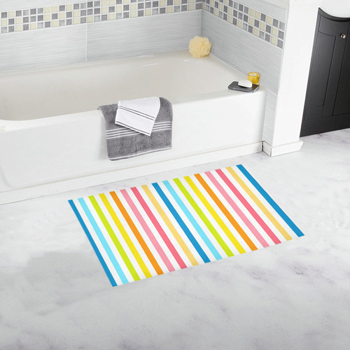 Bright Multicolored Vertical Stripes Bath Rug 16 X 28 Id D1618116