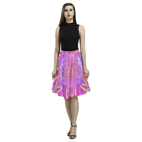 protection in purple colors Melete Pleated Midi Skirt (Model D15)