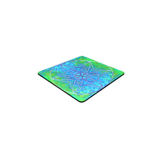 protection in nature colors-teal, blue and green Square Coaster