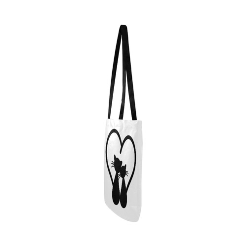 Cat Lovers Silhouette Reusable Shopping Bag Model 1660 (Two sides)