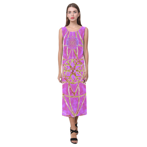 protection in purple colors Phaedra Sleeveless Open Fork Long Dress (Model D08)