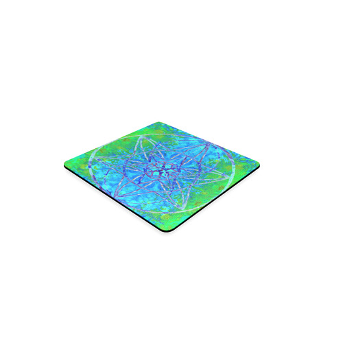 protection in nature colors-teal, blue and green Square Coaster