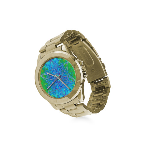 protection in nature colors-teal, blue and green Custom Gilt Watch(Model 101)