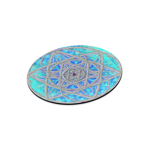protection in blue harmony Round Mousepad
