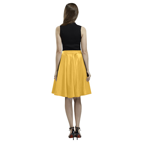 Golden Rod Melete Pleated Midi Skirt (Model D15)