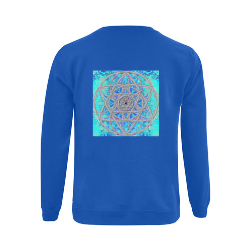 protection in blue harmony blue Gildan Crewneck Sweatshirt(NEW) (Model H01)