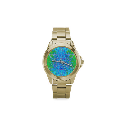 protection in nature colors-teal, blue and green Custom Gilt Watch(Model 101)