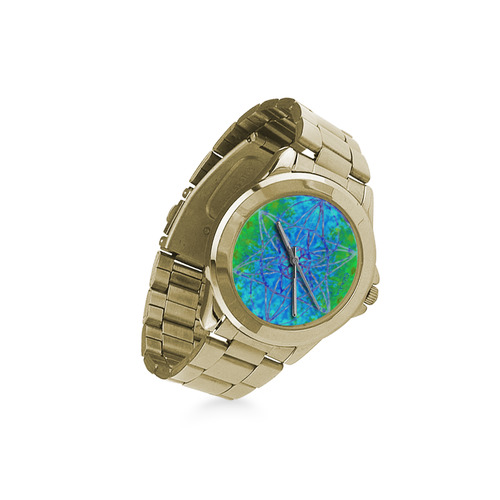 protection in nature colors-teal, blue and green Custom Gilt Watch(Model 101)