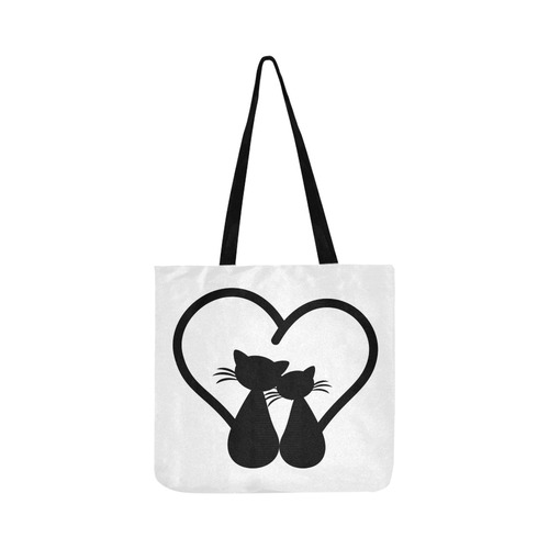 Cat Lovers Silhouette Reusable Shopping Bag Model 1660 (Two sides)