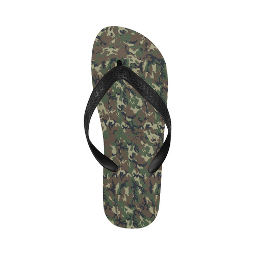 Forest Camouflage Military Pattern Flip Flops for Men/Women (Model 040)