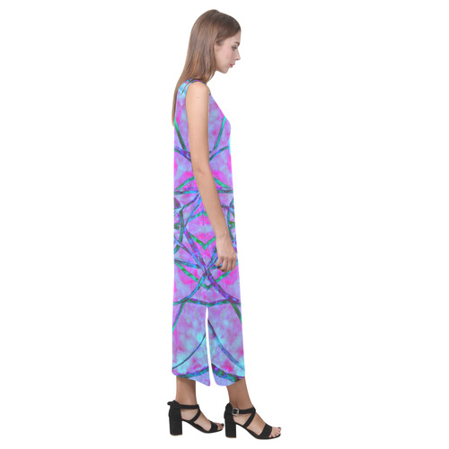 protection through an indigo wave Phaedra Sleeveless Open Fork Long Dress (Model D08)