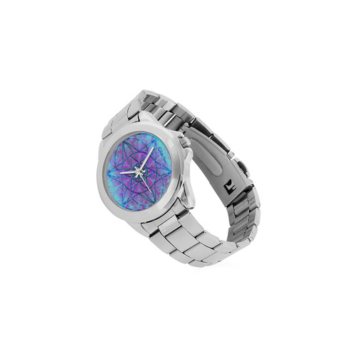 protection through an indigo wave Unisex Stainless Steel Watch(Model 103)