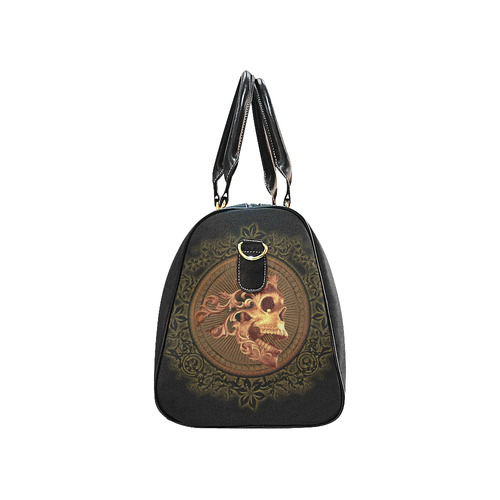Amazing skull with floral elements New Waterproof Travel Bag/Small (Model 1639)
