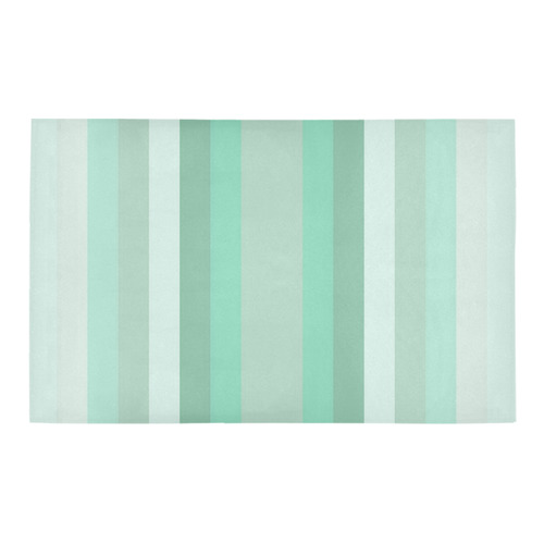 Vertical Mint Green Gradient Stripes Bath Rug 20''x 32''