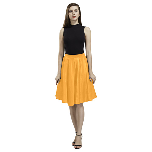 Radiant Yellow Melete Pleated Midi Skirt (Model D15)