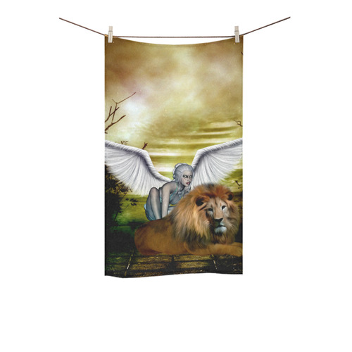 Fairy with lion Custom Towel 16"x28"