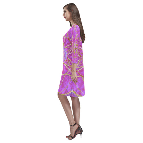 protection in purple colors Rhea Loose Round Neck Dress(Model D22)