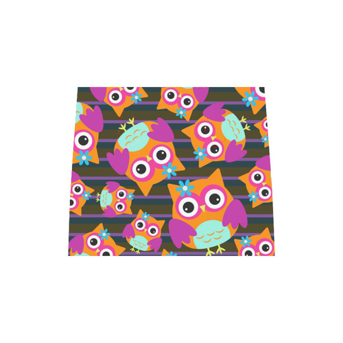 Cute Owl Pattern Pink Orange Aqua Boston Handbag (Model 1621)