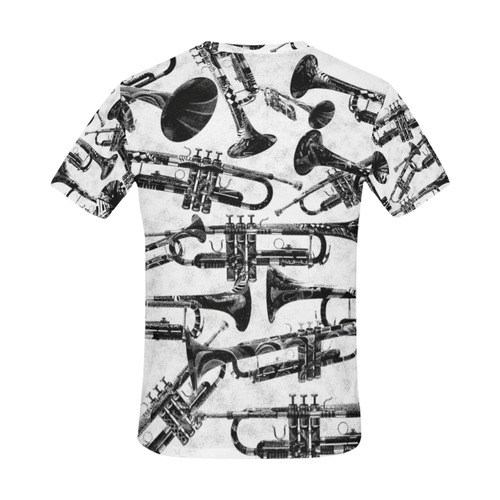 Trumpet Print Men's Shirt All Over Print T-Shirt for Men (USA Size) (Model T40)