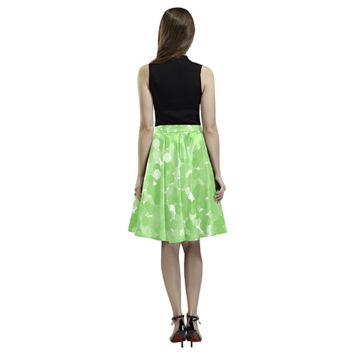 Green Flash Bubboles Melete Pleated Midi Skirt (Model D15)