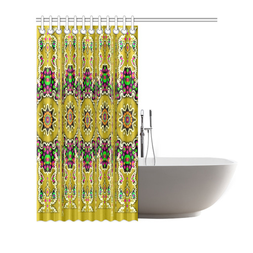 Rainbow and stars coming down in calm  peace Shower Curtain 66"x72"